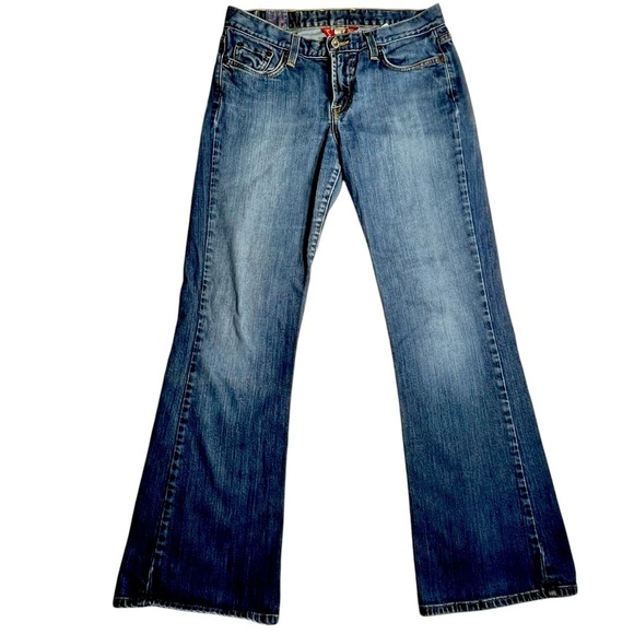 Lucky Brand Mid Rise Flare Leg Gene Montesano Denim Jeans Women’s 8/29 - Picture 1 of 12